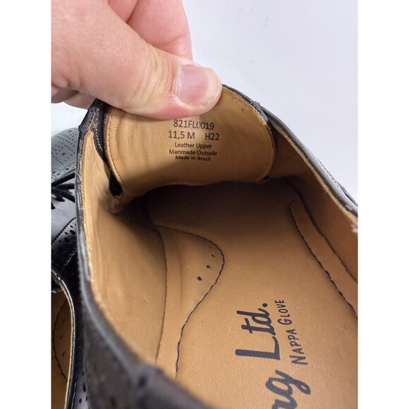 Flag Ltd Black Leather Wingtip Oxford Shoes Mens 11.5 Comfort Innoflex - Picture 9 of 10
